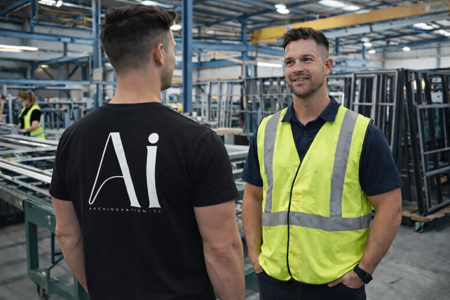 Arc Innovations Co team member visiting one of our manufacturing partner's factories