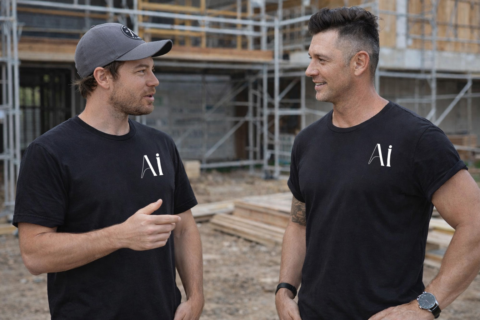 Arc Innovations team talking on a building site