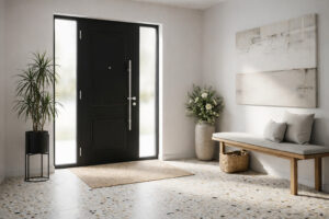Custom steel security entrance door